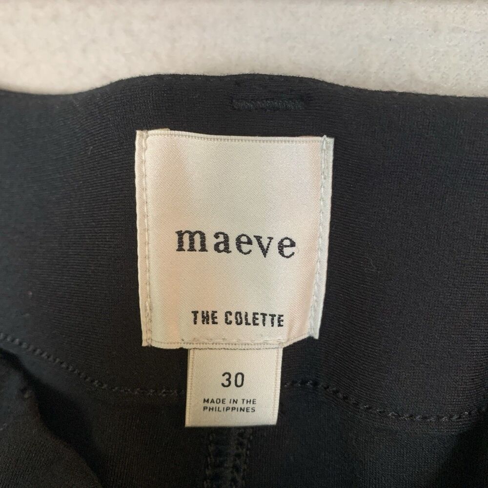 Maeve By Anthropologie The Colette Pants Women 30 Black Cropped Wide Leg Career - Picture 4 of 9